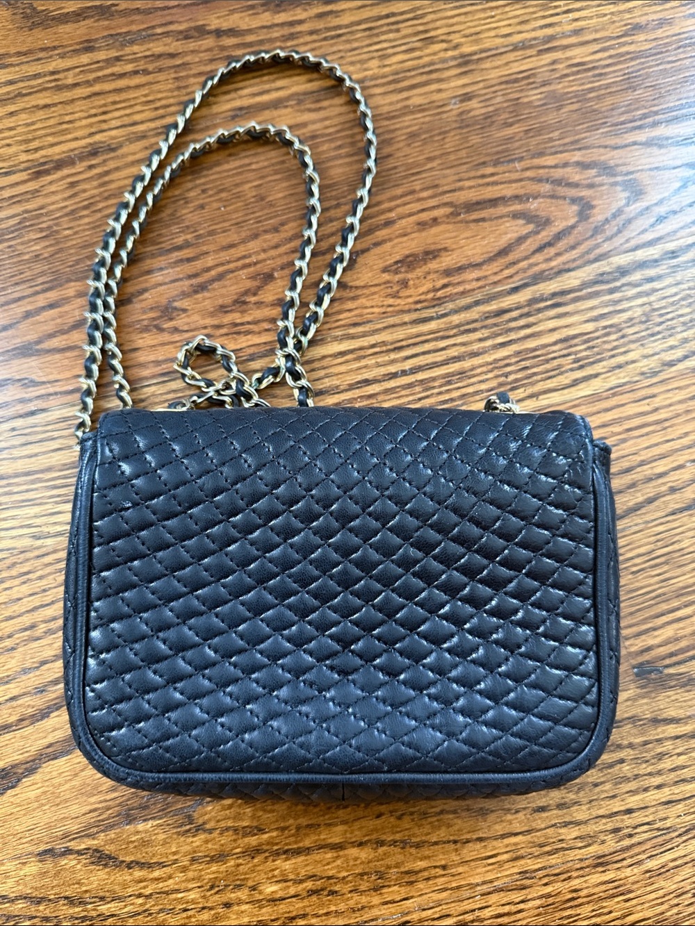 Bally Black Quilted Leather Mini Shoulder Bag with Gold Chain - Picture 3 of 7